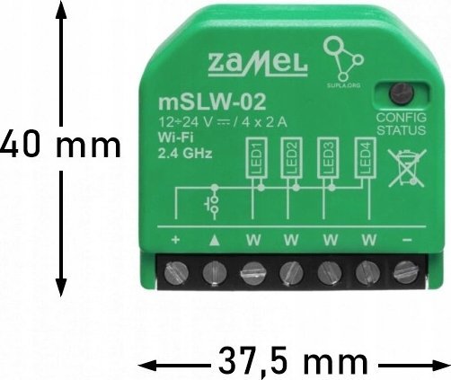 Zamel Sterownik 4xLED Wi-Fi w obudowie mini Zamel MSLW-02 SPL10000045-WUN