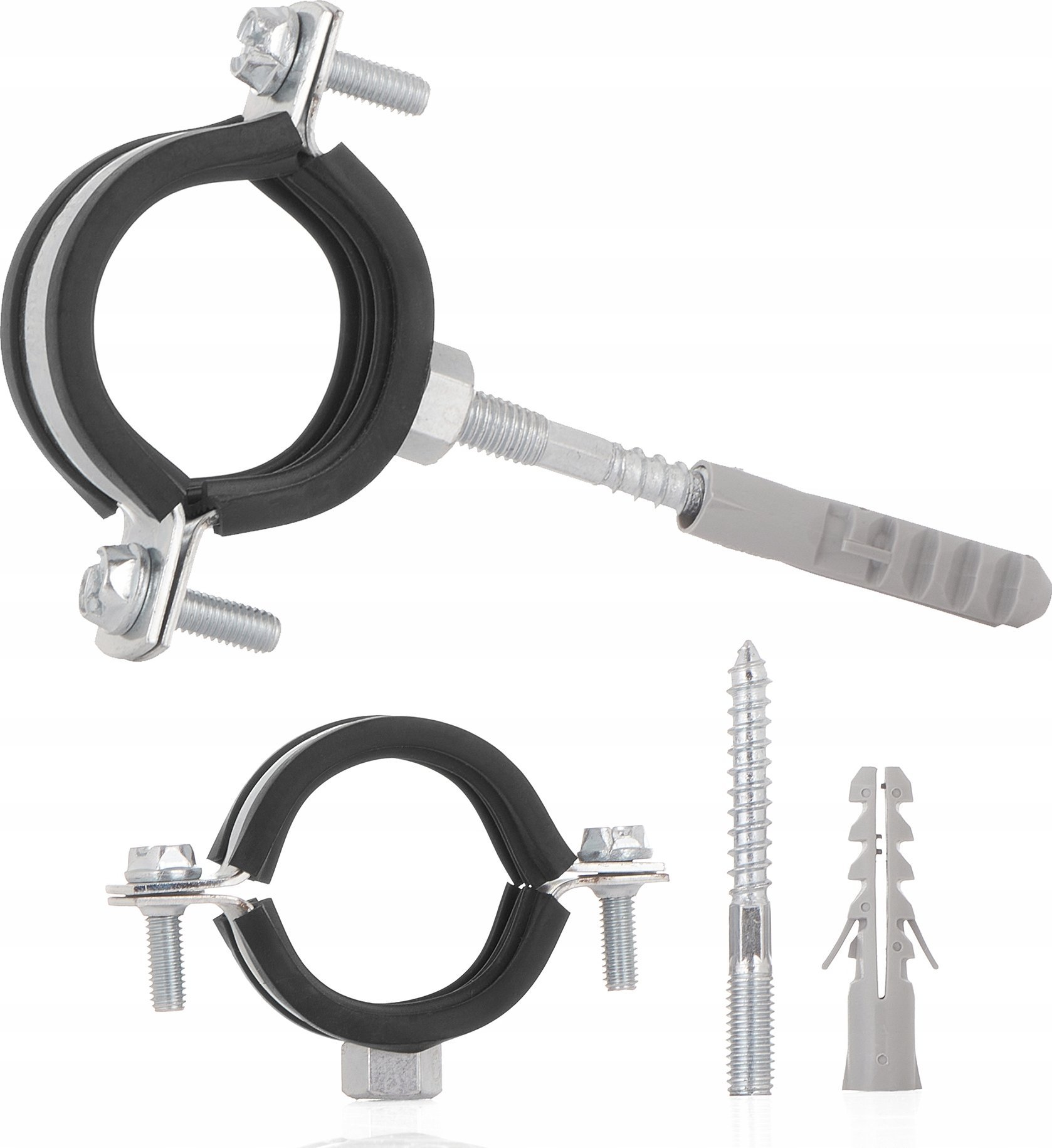 Geko Obejma metalowa z gumą do rur 1" 32-36mm (200)