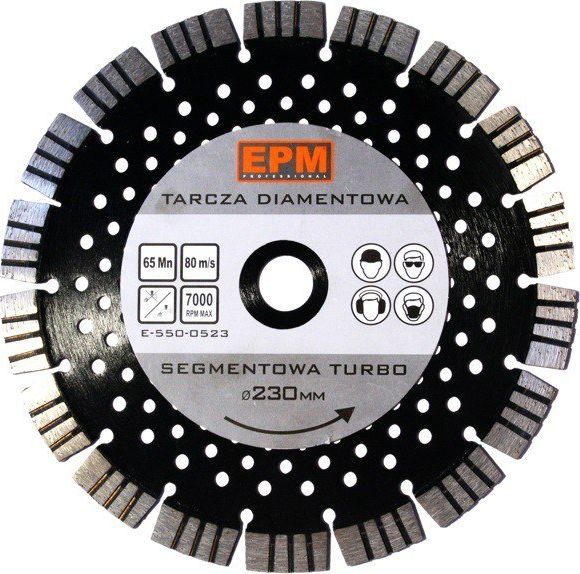 EPM Tarcza Diamentowa Segmentowa Turbo Z Otworami Chłodzą. 230mm