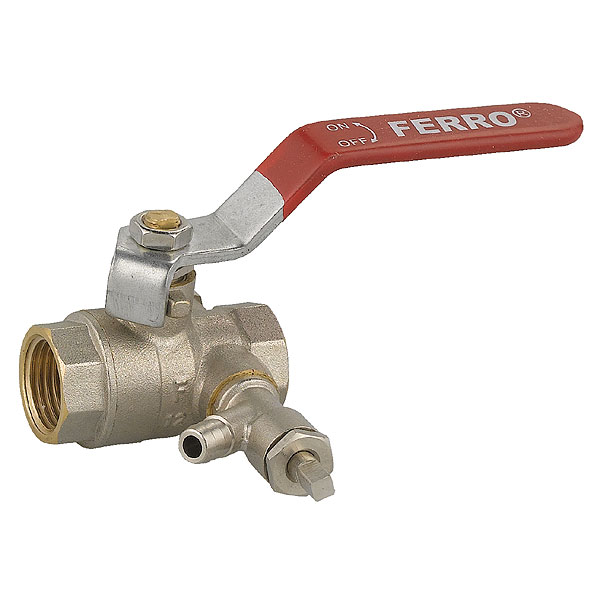 Ferro Zawór kulowy z końcówką do węża z dławikiem 1/2" (KPW1)