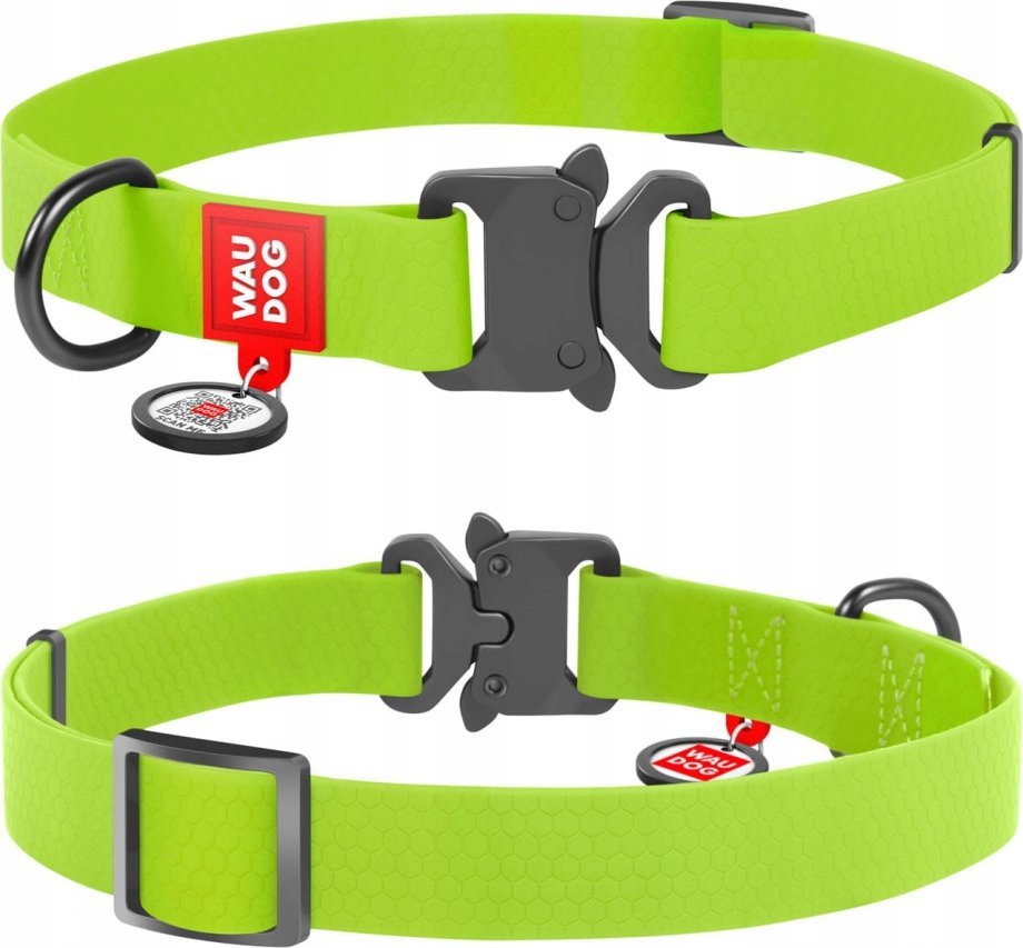 Collar WAU DOG OBROŻA WATERPROOF L 2,5/34-49cm PVC ZIELONA