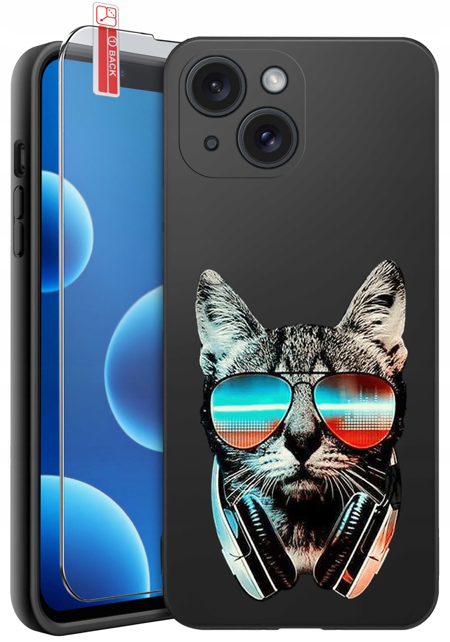 ETUI do iPhone 13 | 14 | WZORY | SILIKONOWE MATT CASE + SZKŁO 9H