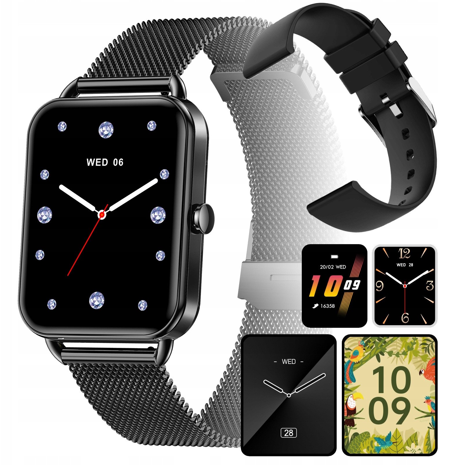 Smartwatch zegarek damski DA02 czarny AMOLED