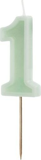 Świeczka urodzinowa 1 zielona 6cm