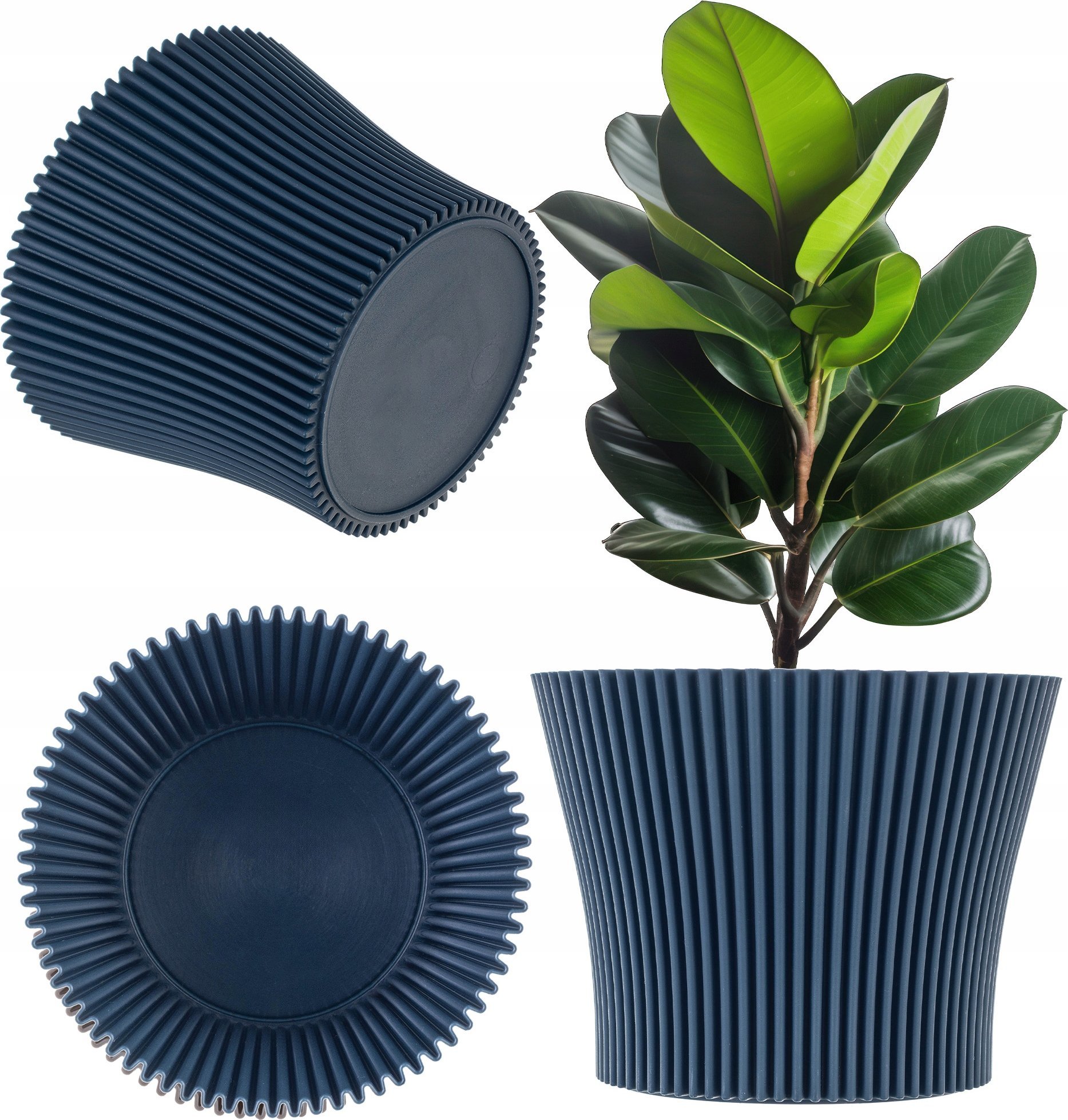 KADAX Doniczka Donica Na Kwiaty 11cm Osłonka Rośliny Kwietnik Plastikowa Granat