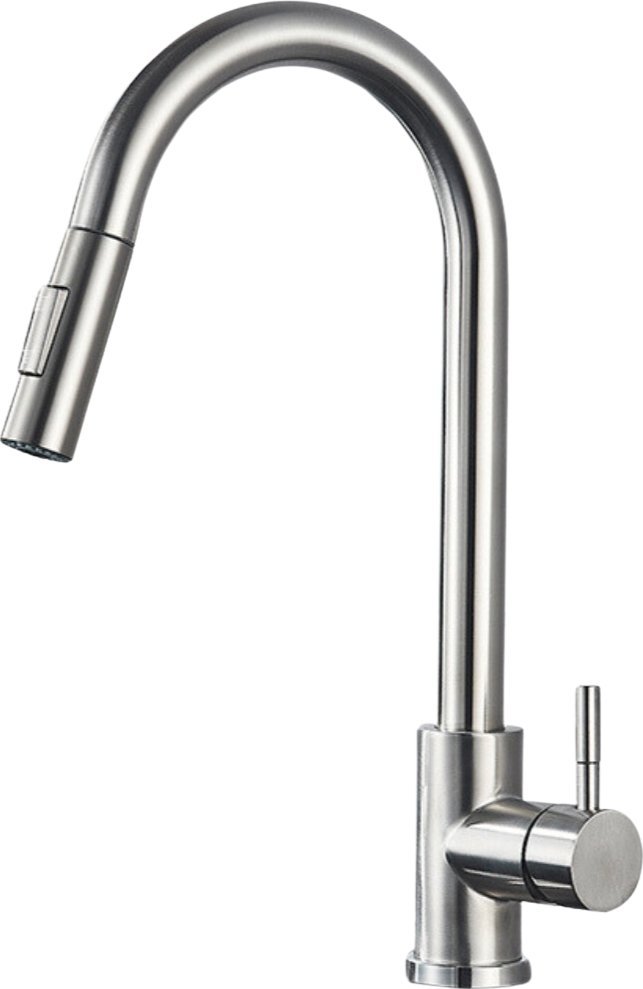 Bateria kuchenna Delvant DELVANT SLIM BATERIA KUCHENNA Z WYCIĄGANĄ WYLEWKĄ SREBRNA