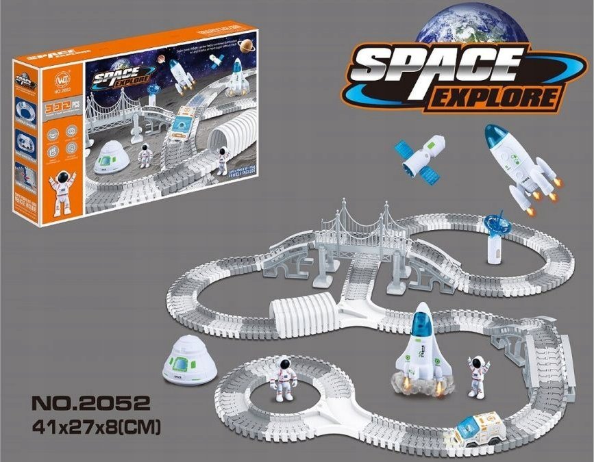 TOR WYŚCIGOWY Samochodowy Stacja Kosmiczna, KOSMOS Rakieta Kosmiczna 332 el.