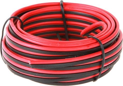 Kabel głośnikowy CCA 1mm 10M czer.-czarn.