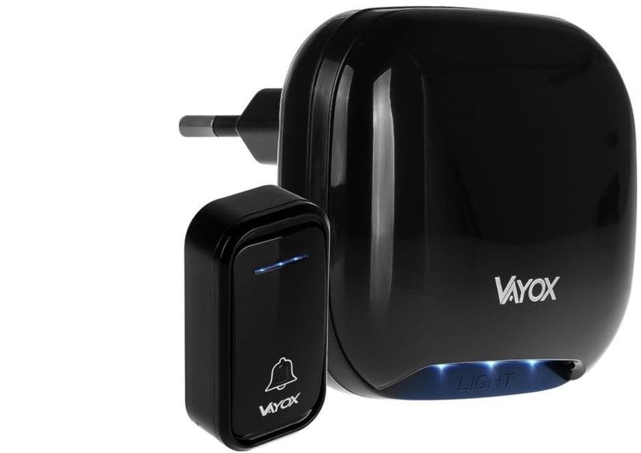 Dzwonek bezprzewodowy 110-240V / przycisk na baterie czarny VA0286 Vayox