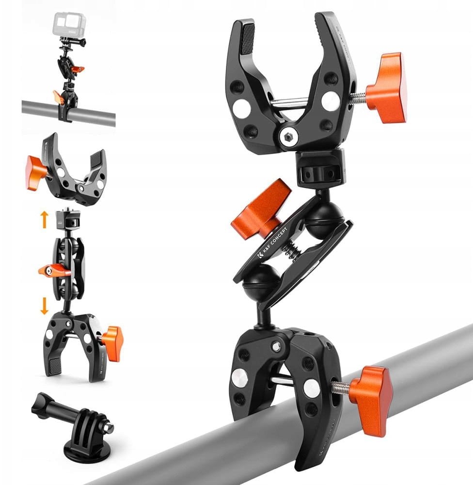 Mocowanie Uchwyt Imadło 2x Zacisk Crab Clamp Magic Arm K&f 1.5kg 1/4" Ms25 / Kf31.096