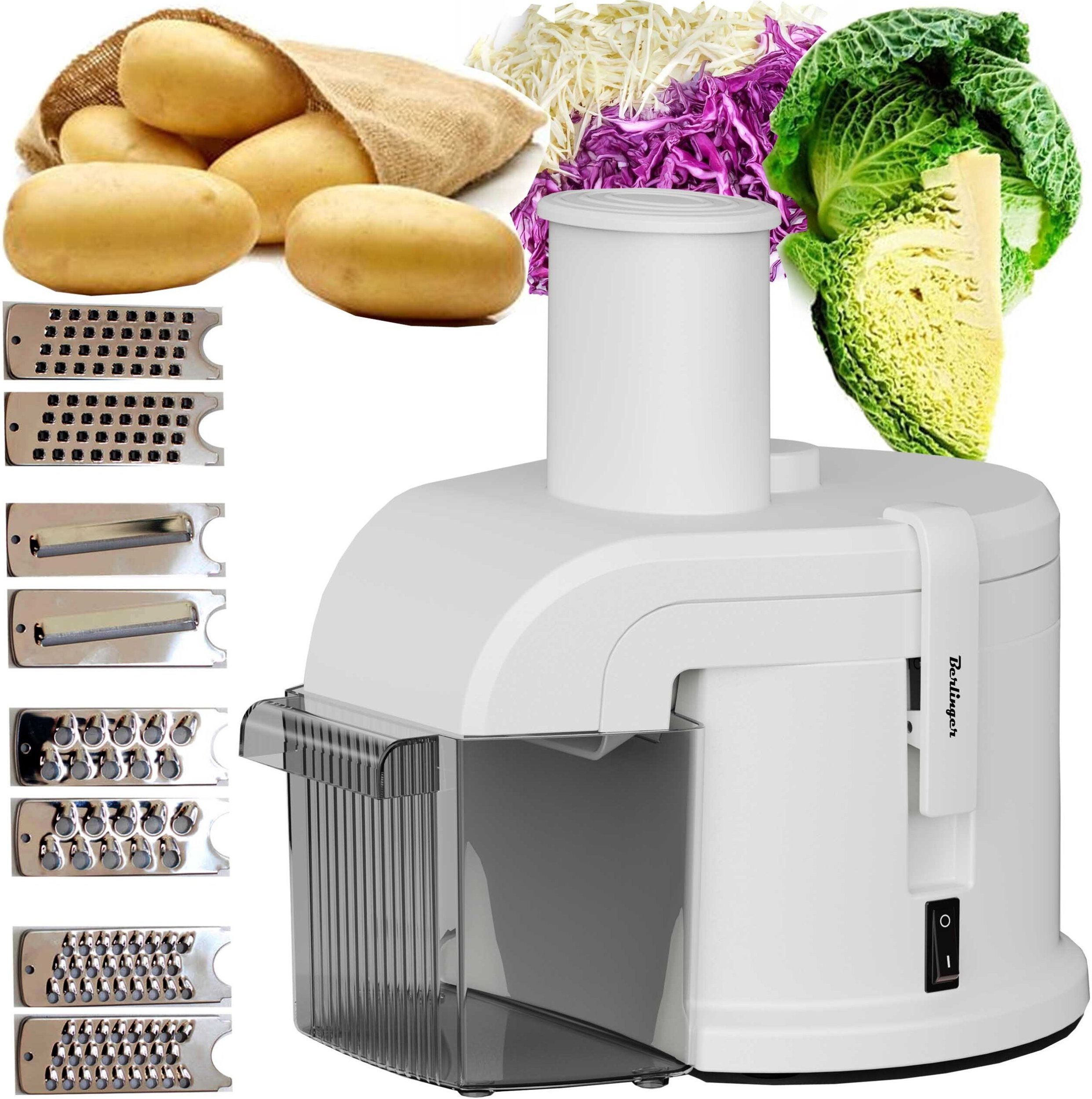 Rozdrabniacz Berlinger Tarka do ziemniaków 4w1 | elektryczna szatkownica siekacz | 400W