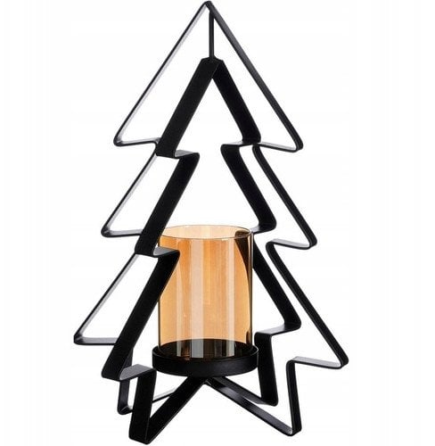 ŚWIECZNIK METALOWY 31,5CM CHOINKA MICA