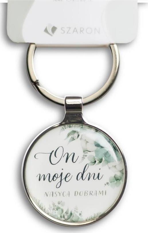 Breloczek Szaron Brelok metalowy srebrny - On moje dni nasyca