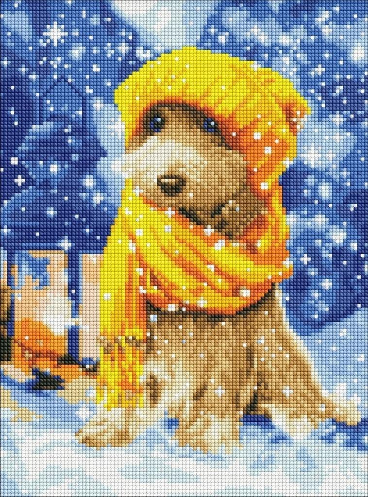 Diamentowa mozaika - Futrzany przyjaciel 30x40cm