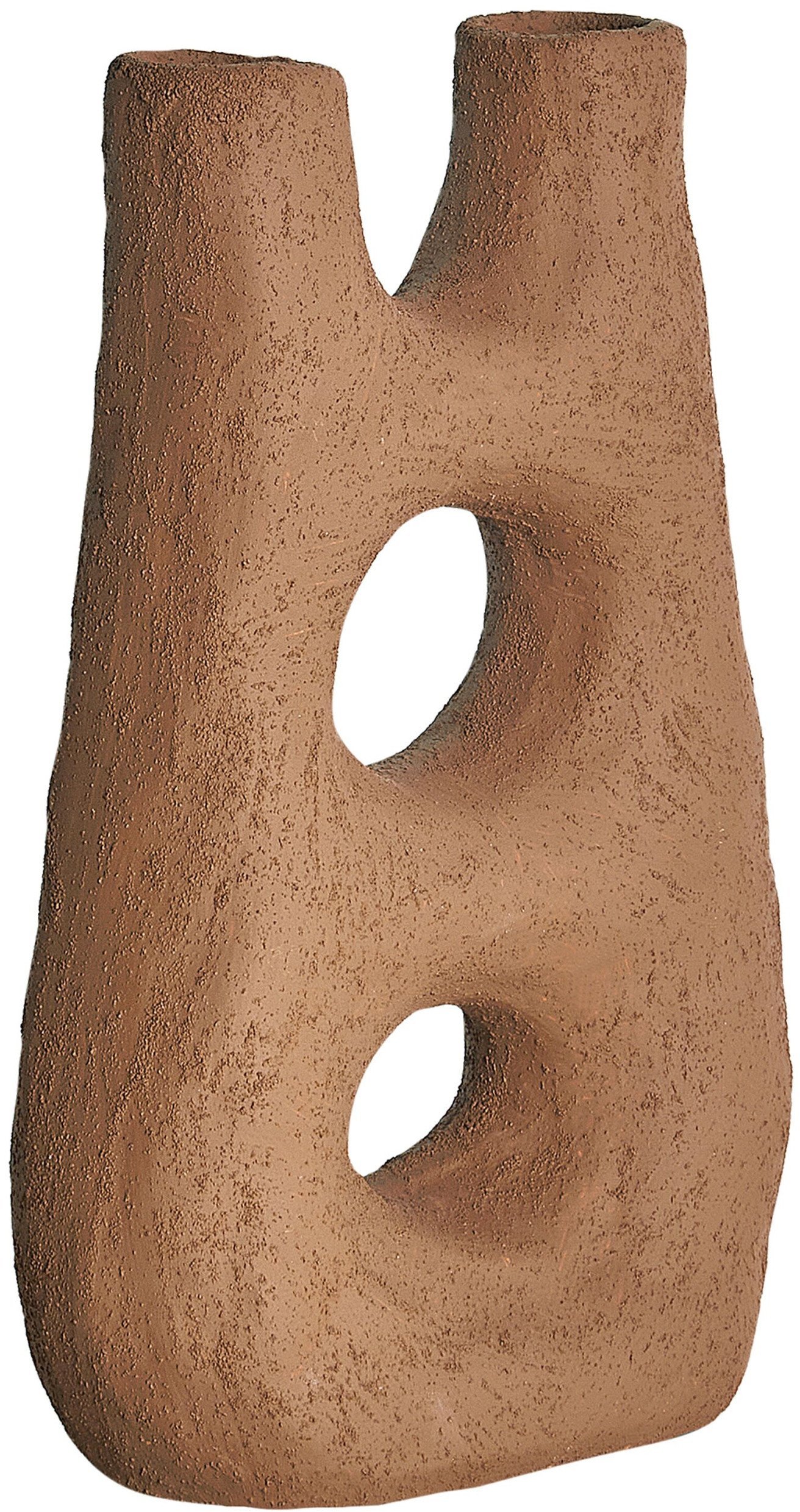 Beliani Wazon na kwiaty UARU Kamionka 27 cm Brązowy