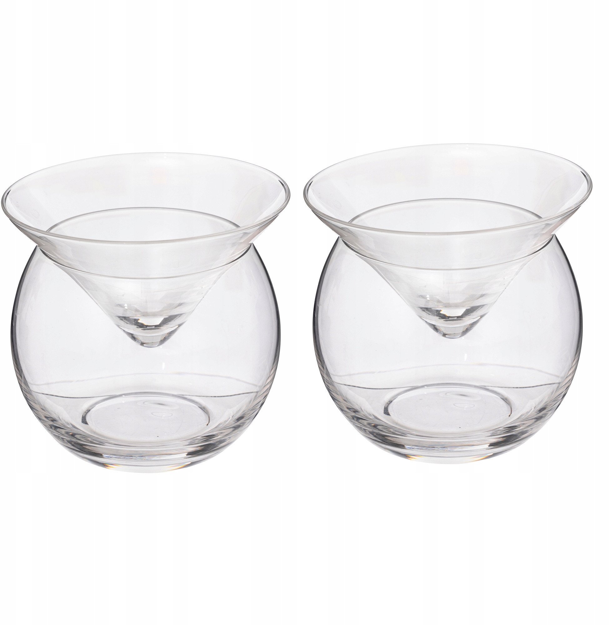 Kieliszki do koktajli z podstawką bez nóżki, 4 szklanki