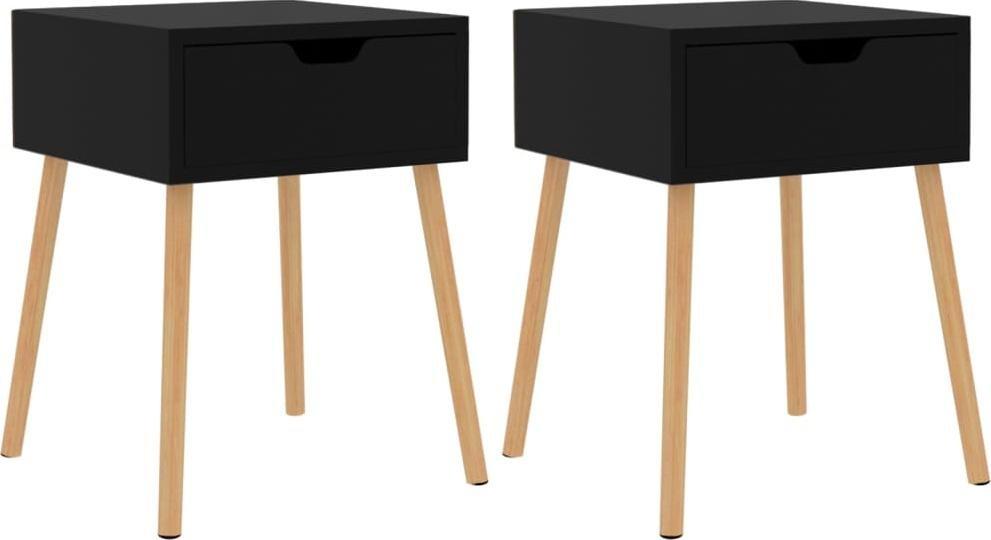 vidaXL vidaXL Szafki nocne, 2 szt., czarne, wysoki połysk, 40x40x56 cm, płyta