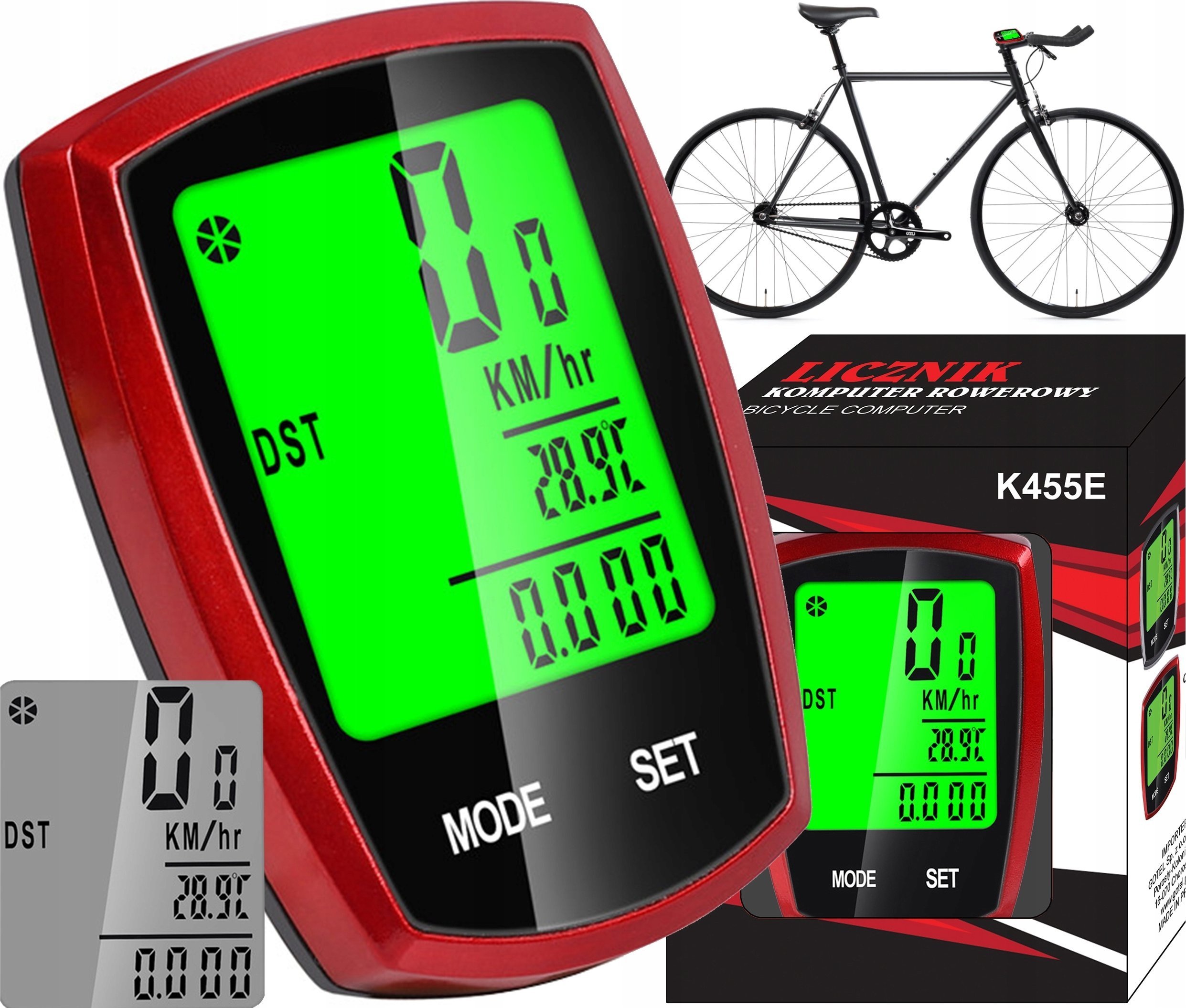 K455E LICZNIK KOMPUTER ROWEROWY DOTYKOWY