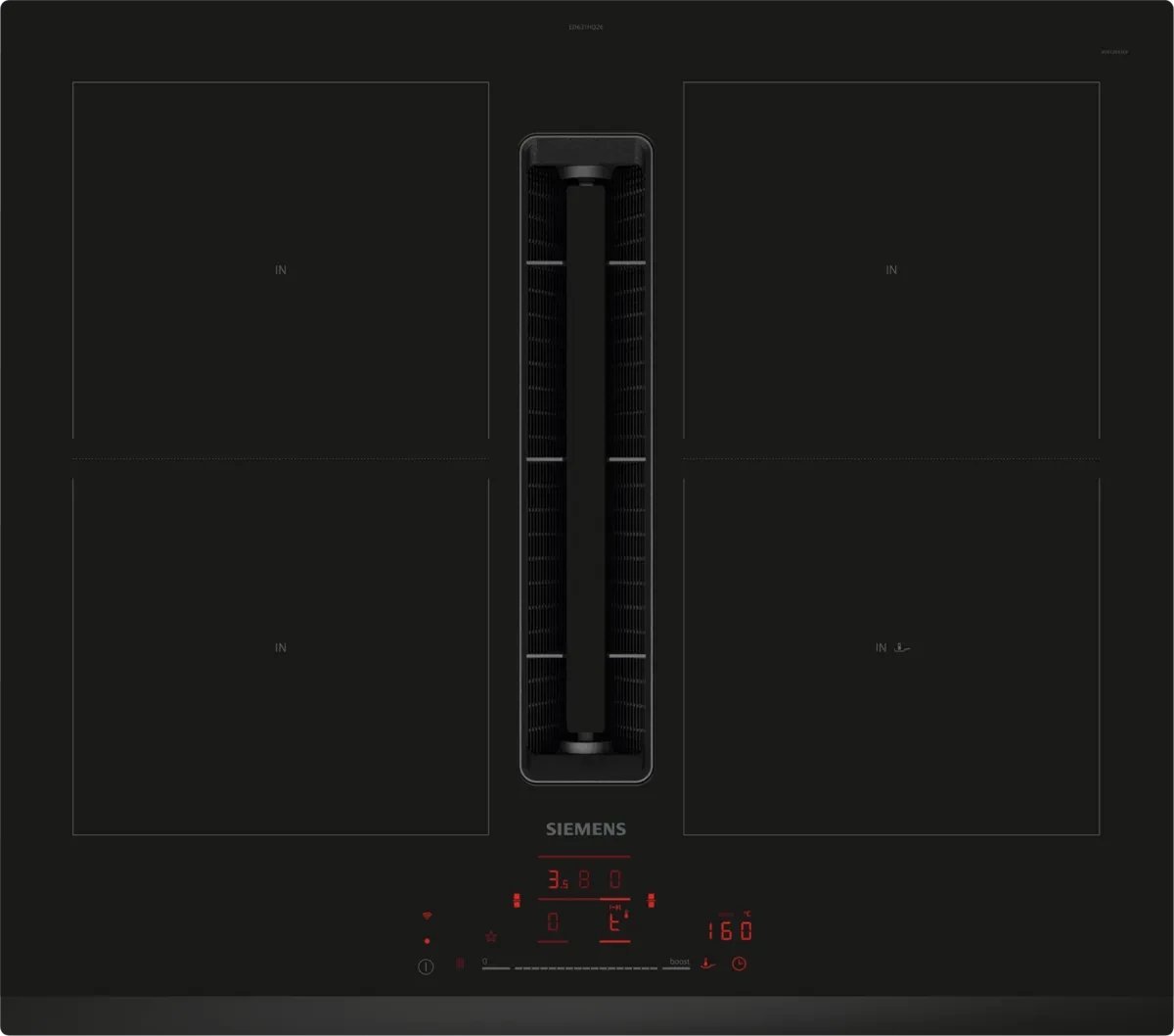 Siemens iQ500 ED631HQ26E, Black, Built-in, 60 cm, Zone induction hob, Glass-ceramic, 4 zone(s)
