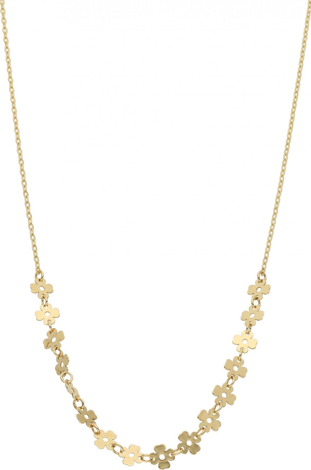 Rosanto Złoty naszyjnik z koniczynami 45 cm 585 14k