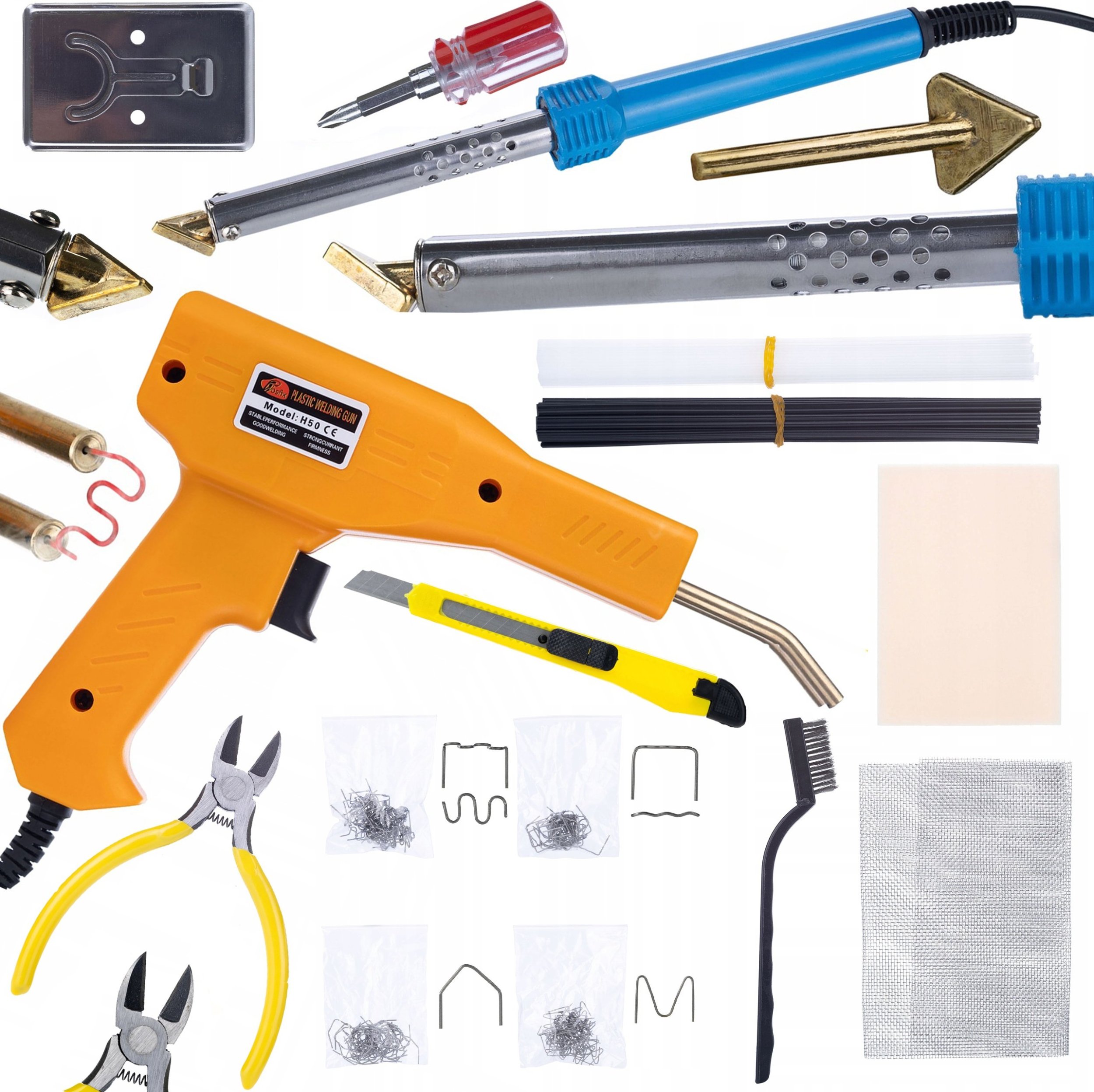 Rosfix LUTOWNICA ROSFIX BLUE LARK 80W + ZSZYWACZ DO PLASTIKU ZESTAW AKCESORIÓW