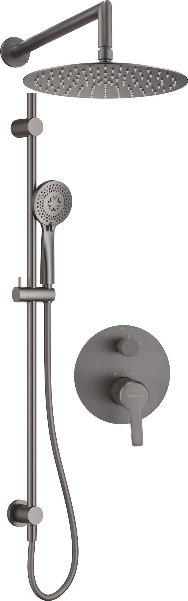 Zestaw prysznicowy Deante Deante NAC_D6QP Zestaw prysznicowy podtynkowy z drążkiem - z głowicą prysznicową