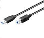 Kabel USB MicroConnect USB-A - USB-B 1.8 m Czarny (USB3.0AB2B)