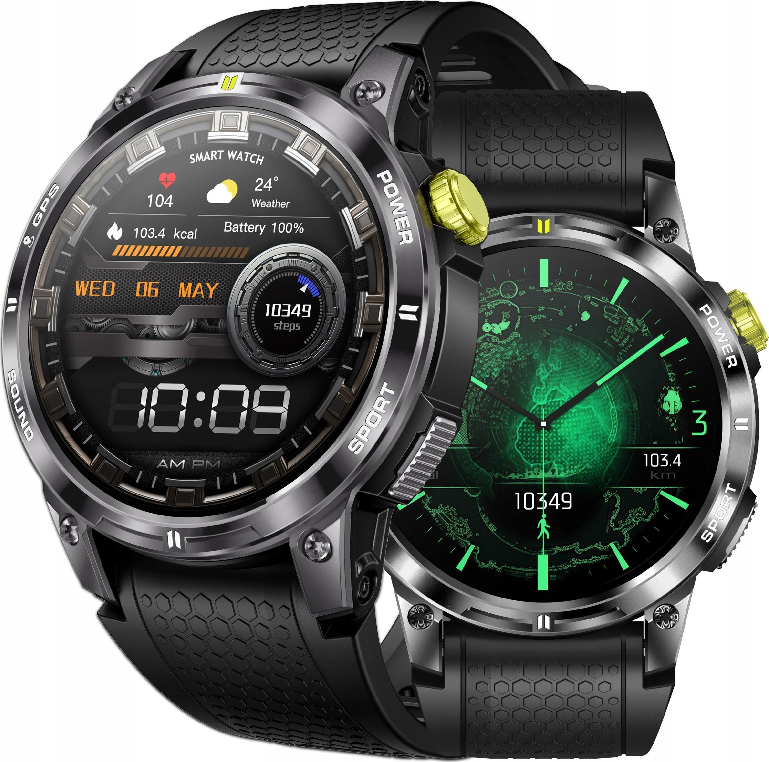 SMARTWATCH ZEGAREK GPS AMOLED 400mAh Menu PL Rozmowy Wodoodporny Sport POL