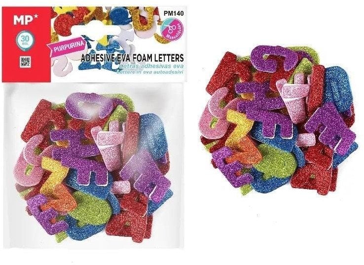 Akson Naklejki z pianki literki brokat 30mm