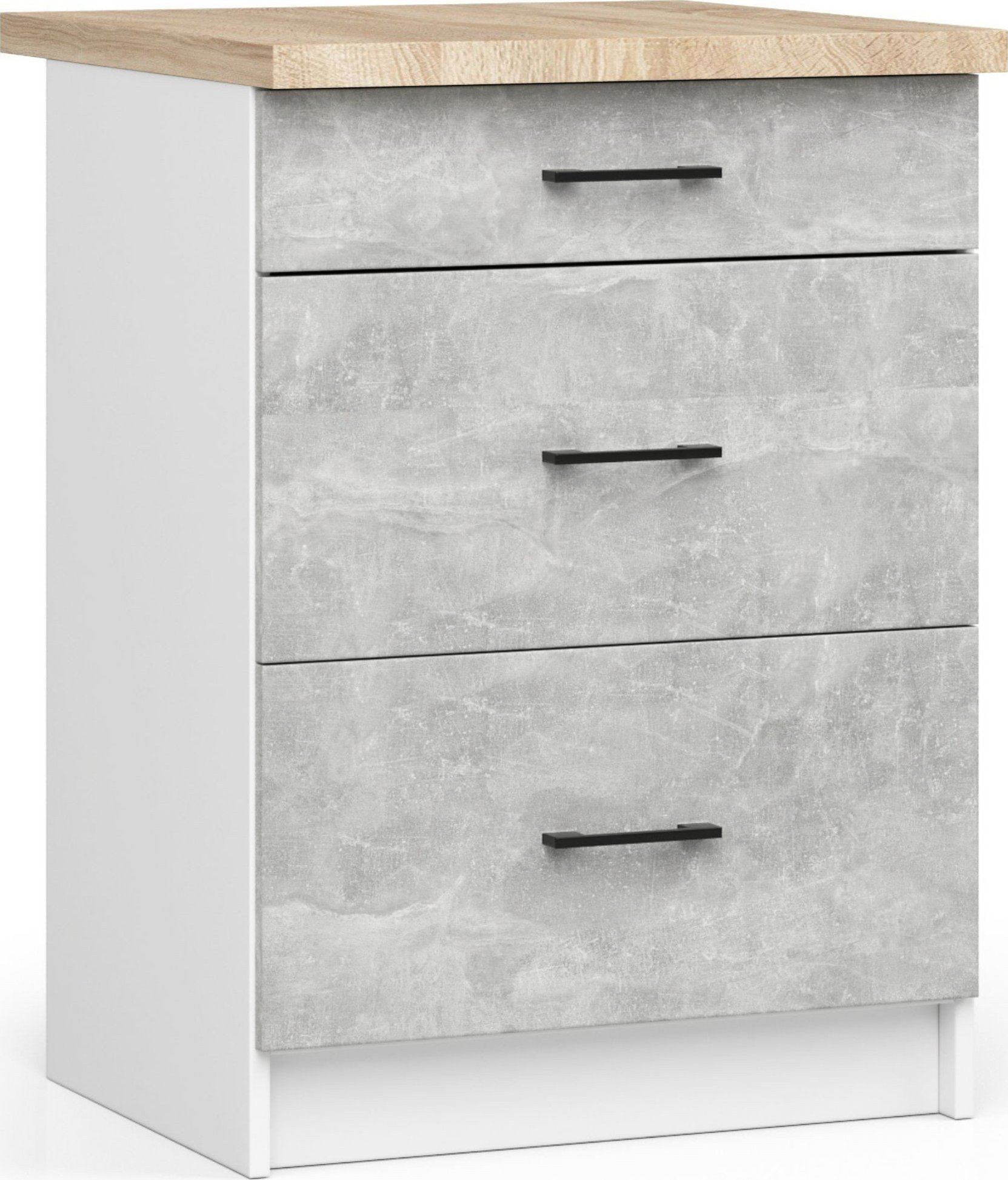 Fabryka Mebli Akord SZAFKA KUCHENNA OLIWIA S 60cm 3S BIAŁA-BETON