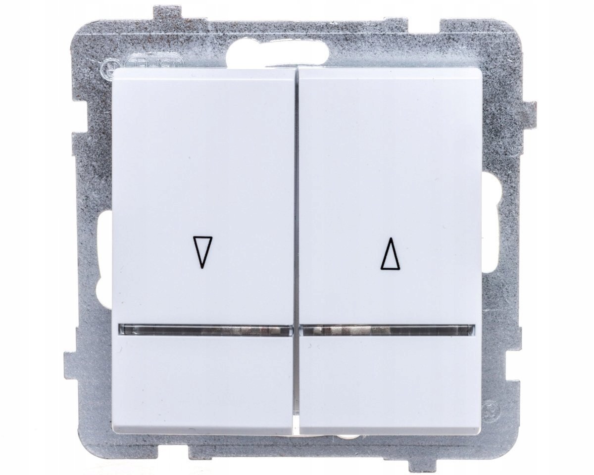 SONATA Łącznik żaluzjowy, zwierny, z podświetleniem niebieskim biały mat ŁP-7RS/m/75