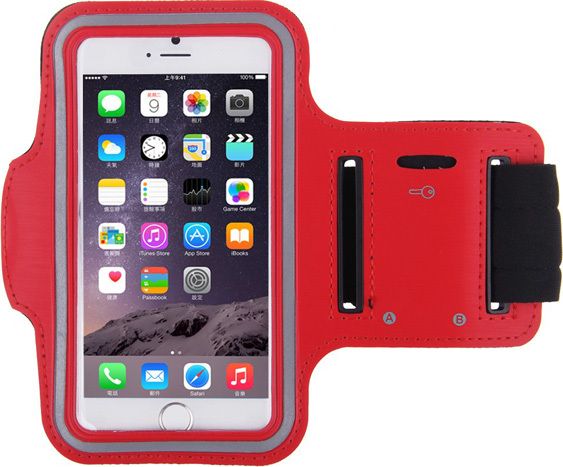 Mobilari OPASKA ETUI NA RAMIĘ DO BIEGANIA TELEFON 4.7'' CZERWONY