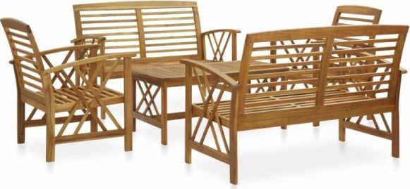vidaXL 5-cz. zestaw wypoczynkowy do ogrodu, lite drewno akacjowe