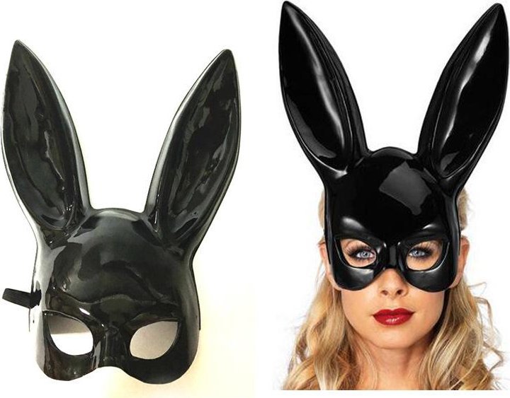 Korbi Maska króliczek playboy czarna hefner bunny uszy