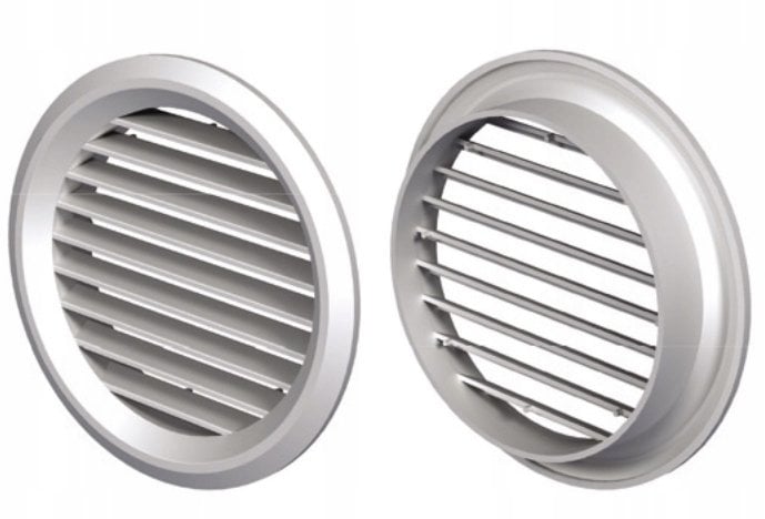 Ventika Kratka wentylacyjna okrĄga z siatkĄ i konierzem fi100mm biała MW100KO