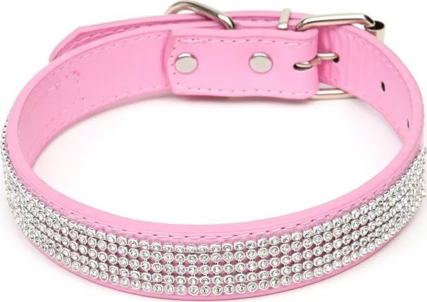 Paw Paw Love - Hundehalsbånd m. similisten (Medium) - Pink