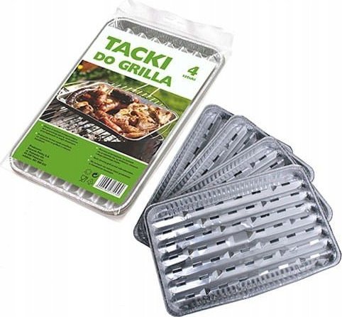 Sarantis Tacki do grilla duże aluminiowe 4 szt