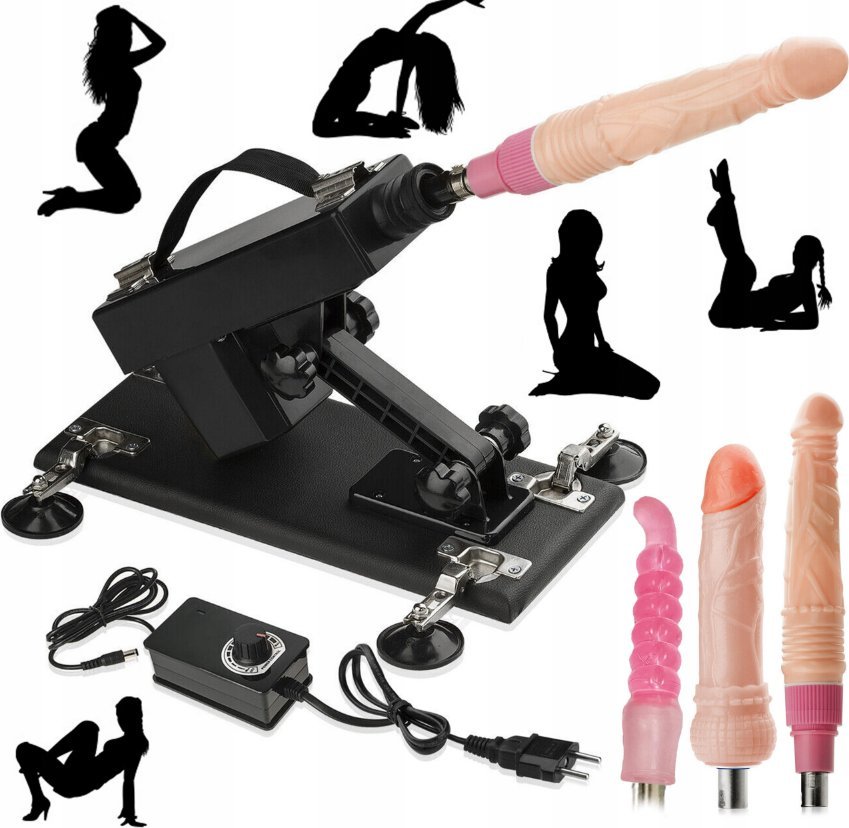 Sex maszyna wibrator zestaw 3x DILDO machine GUN