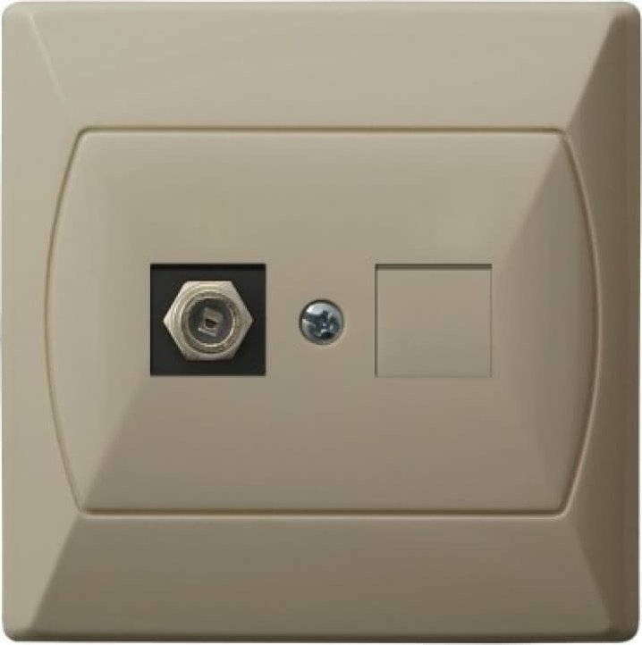 Ospel AKCENT Gniazdo antenowe pojedyncze typu F beżowe GPA-1AF/01