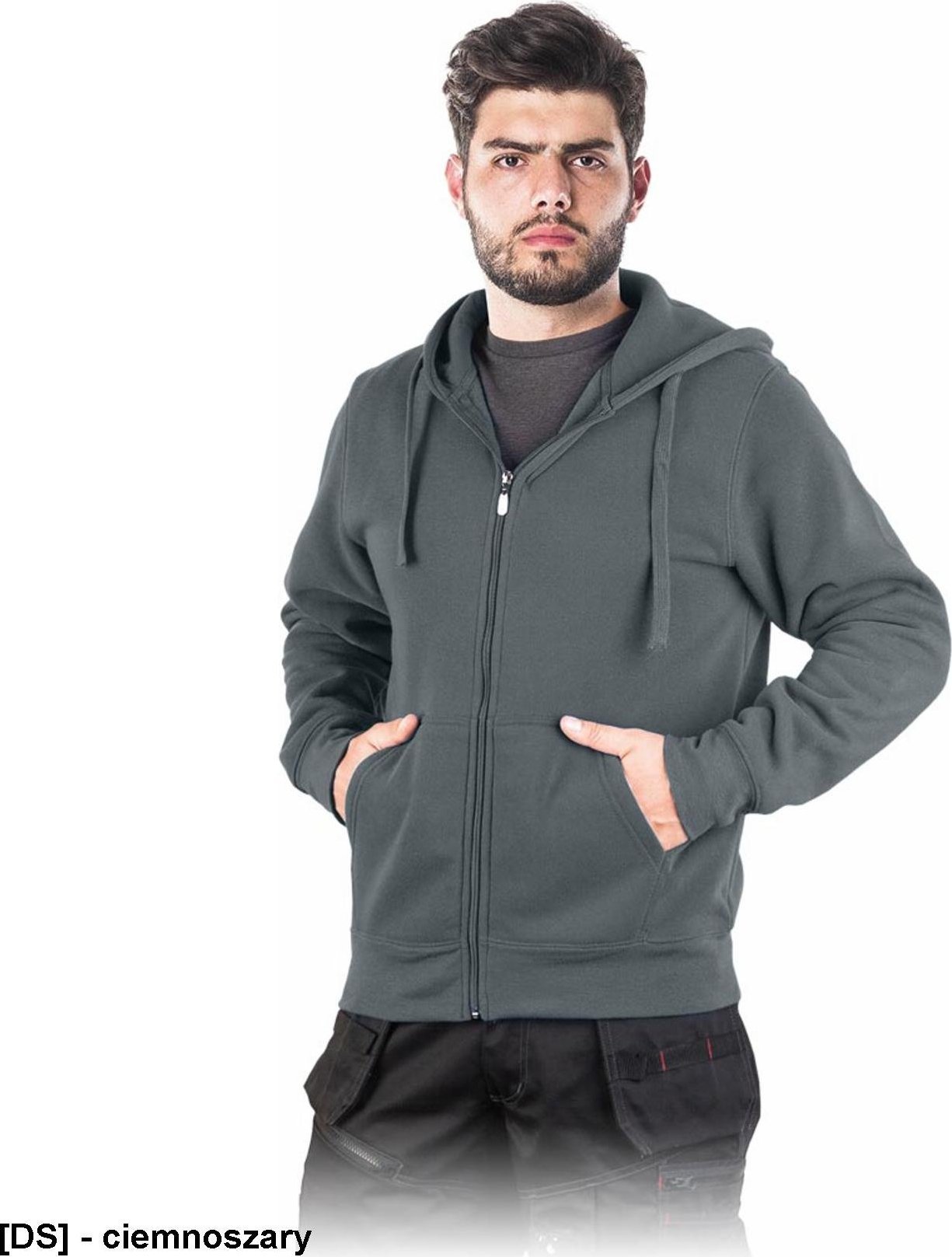 R.E.I.S. SMOKER - bluza ochronna rozpinana z kapturem - czarny 2XL