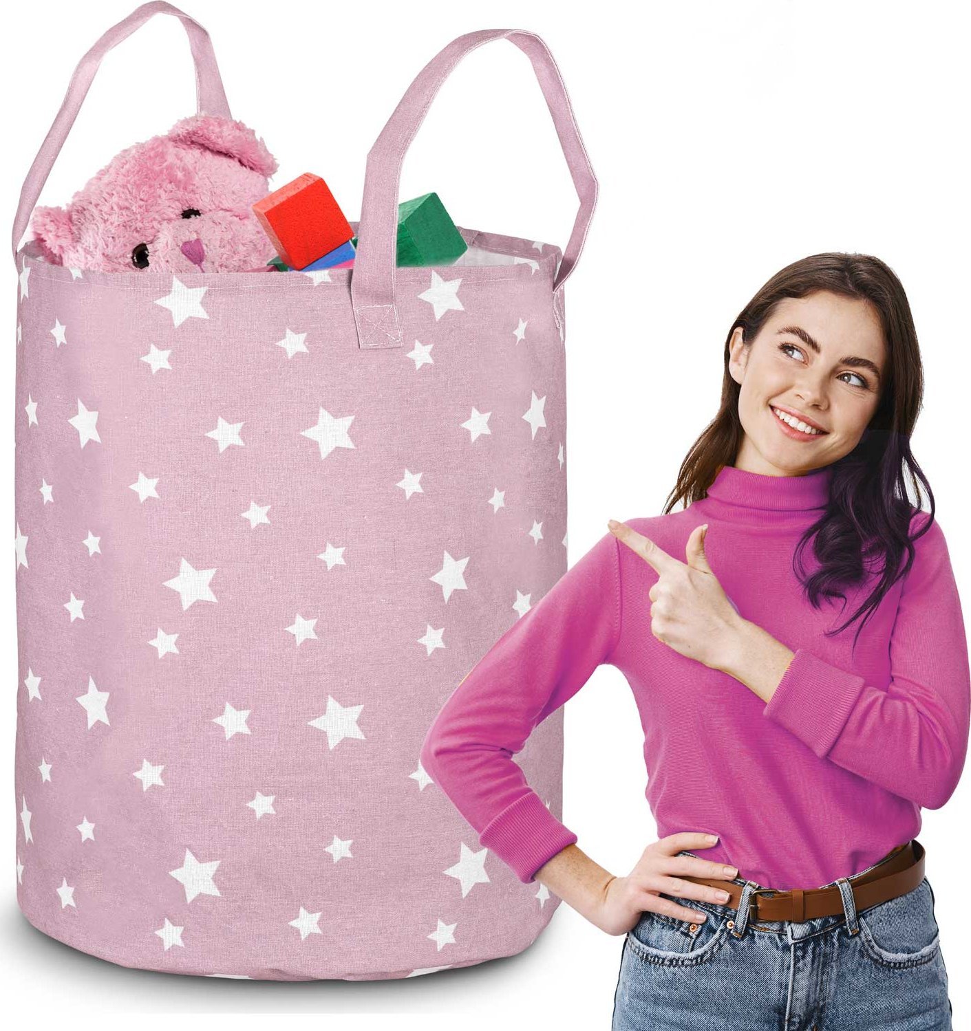 Kosz na zabawki Nukido - różowy