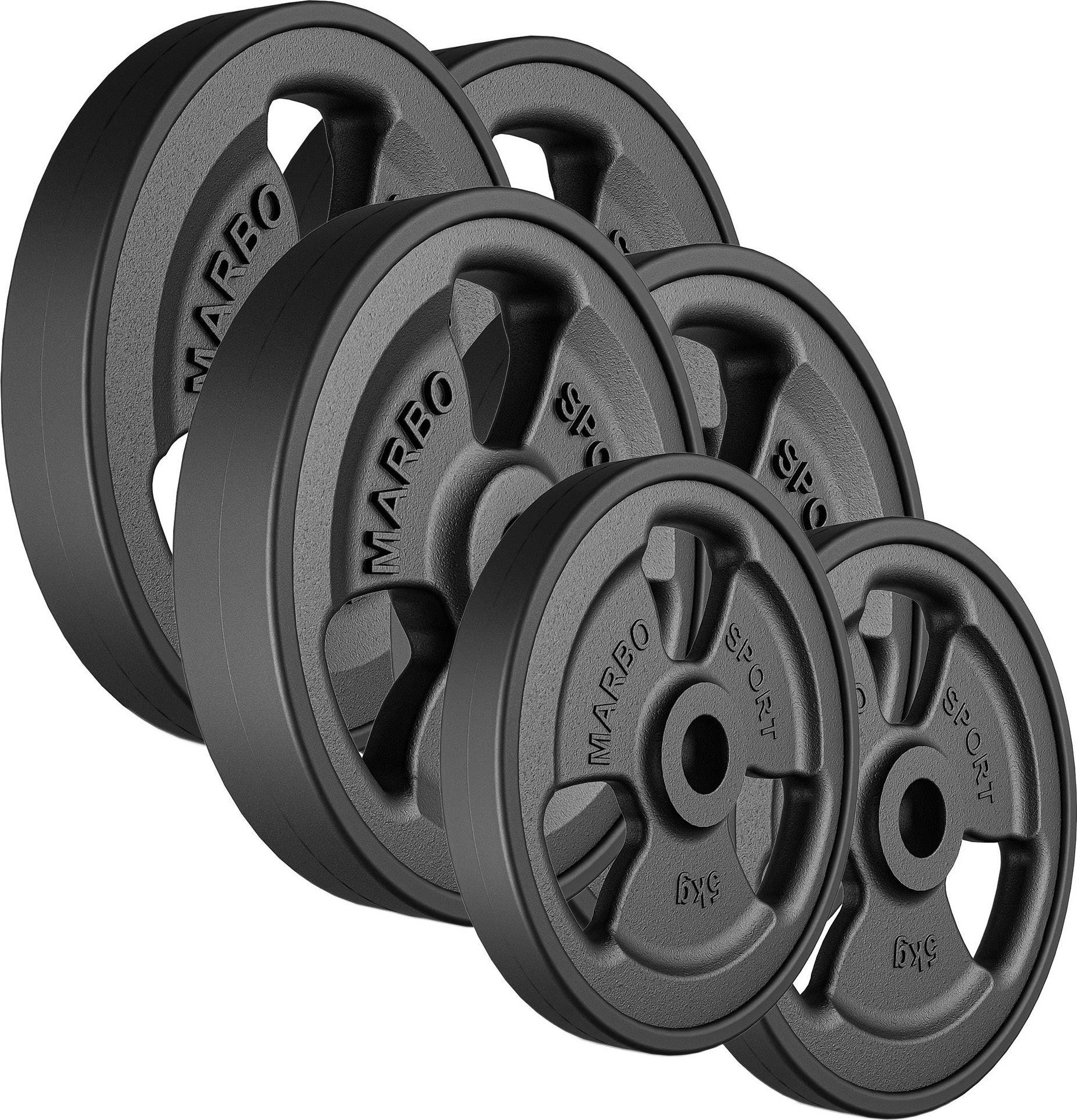 Zestaw obciążeń gumowanych 60kg / 2 x 15 kg + 2 x 10 kg + 2 x 5 kg - Marbo Sport