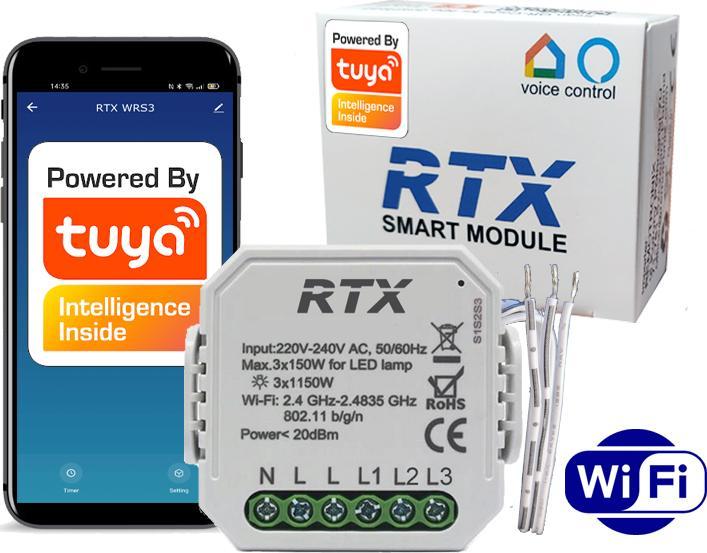 RTX Sterownik Przekaźnik 3 Obwody Dopuszkowy WiFi TUYA