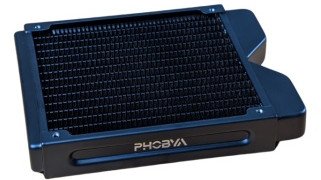 Phobya R27-S140 Radiator, 140 mm Radiator, 18 FPI, Kupferlamellen, 2x G1/4-Zoll-Anschlüsse – schwarz