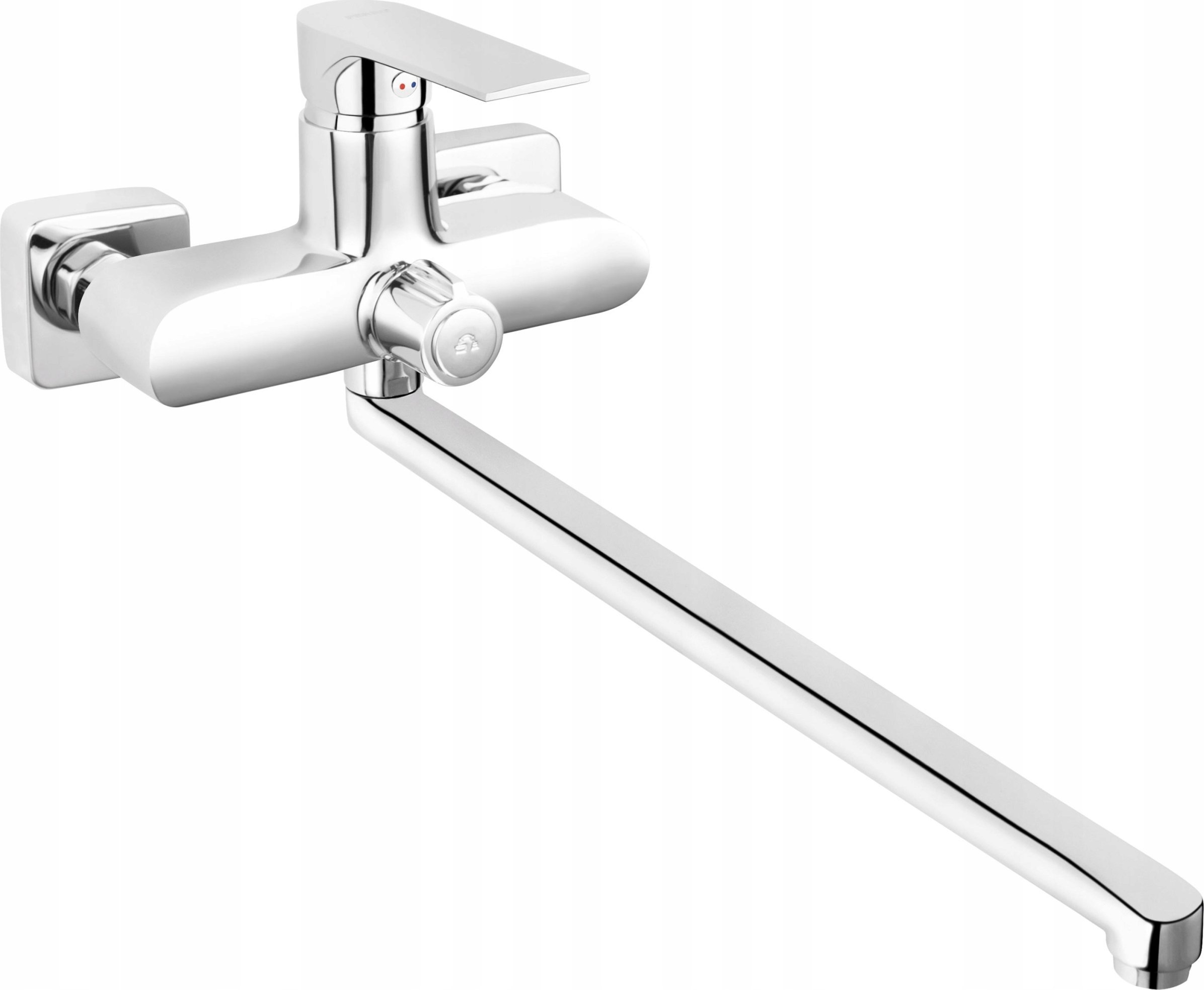 Ferro ALGEO SQUARE bateria umywalkowo-wannowa ścienna z przyłączem natrysku, chrom