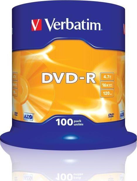 Verbatim DVD-R Verbatim 16x 4.7GB (Cake 100) MATT SILVER