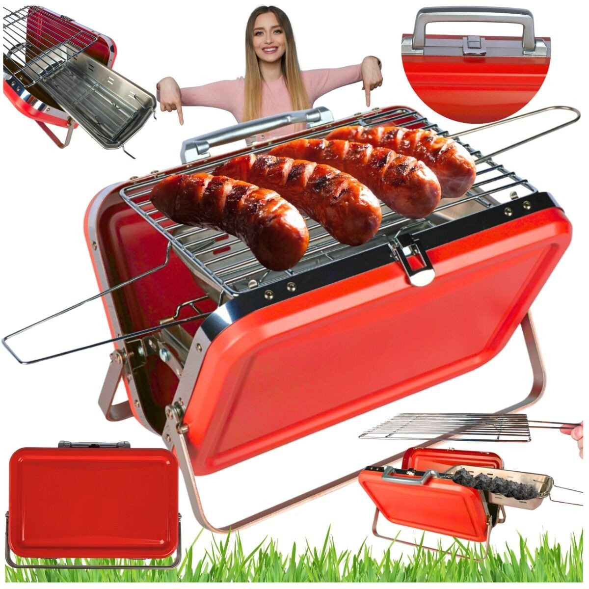 DH Garden Grill Opal ""S lux"" red mini grill czerwo