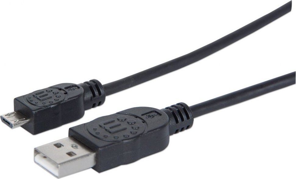 Kabel USB Manhattan USB-A - microUSB 1.8 m Czarny (307178)