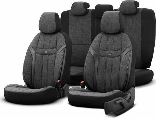 AMiO Komplet pokrowców na fotele samochodowe OTOM SWAN 501 BLACK 3-ZIP