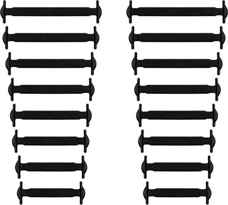 Aptel SZNUROWADŁA bez Konieczności Wiązania Silikonowe Sznurówki 8par czarne DA10A